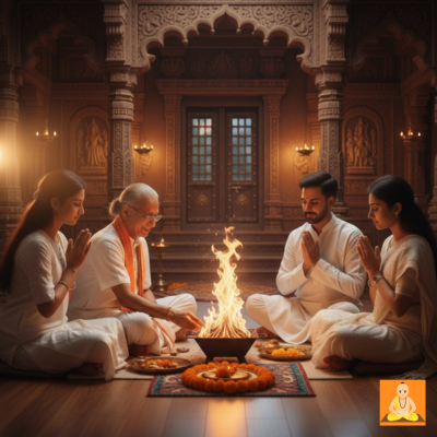 Experienced Pandit Ji for Havan conducting an office inauguration ceremony in Noida