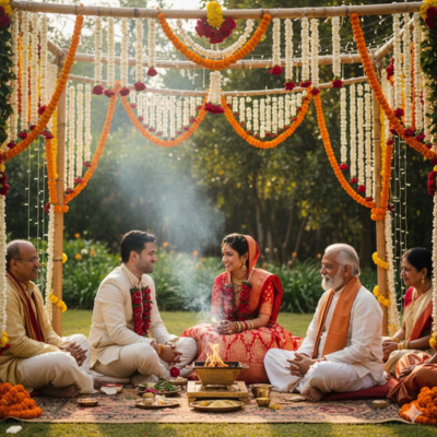 Simple Inter-Caste Marriage ceremony at Arya Samaj Mandir Delhi